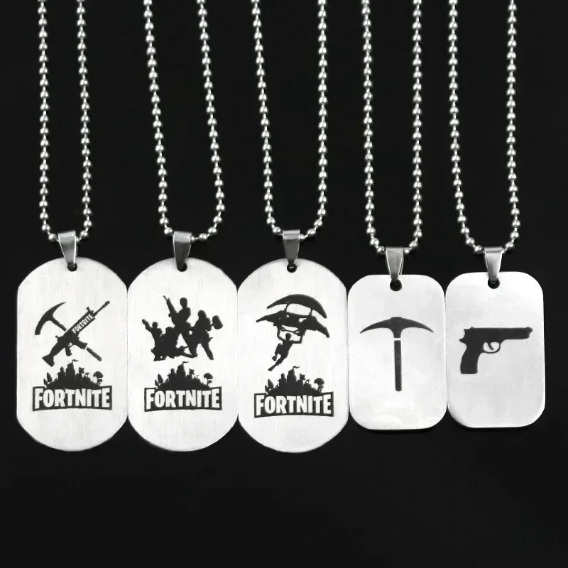 Steel Chain - Collana Fortnite Anime in Acciaio Inossidabile,