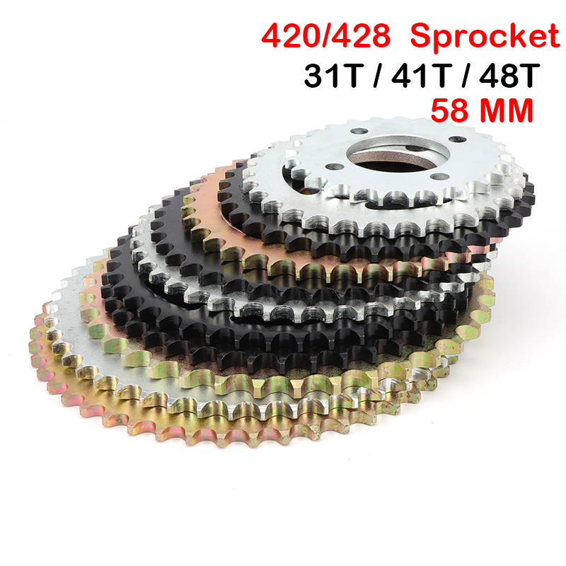 428 Chain - Moto 420/428 catena 37T/41T/48T denti 58mm